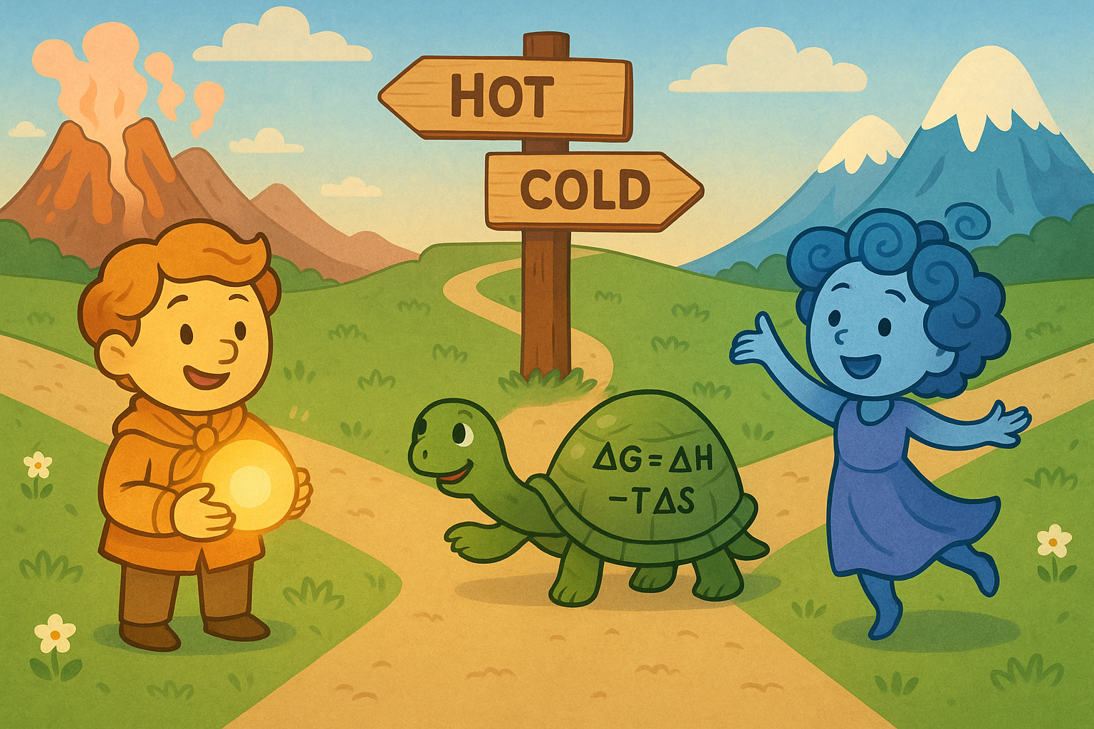 The twins and Gibbs at the perfect picnic spot with HOT and COLD signposts